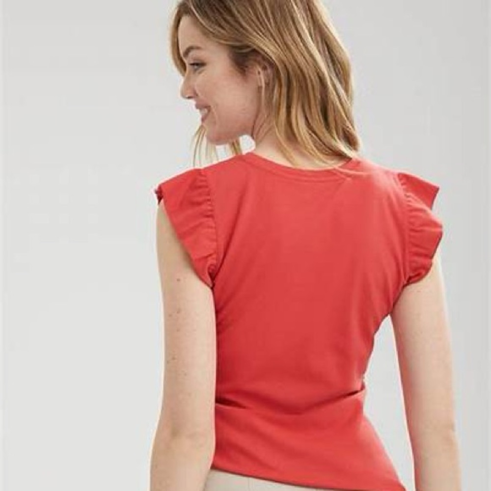 RW&CO. Short Flutter Sleeve Shirt